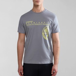 NAPAPIJRI T-SHIRT S-MANTA REGULAR FIT LOGO ΓΚΡΙ