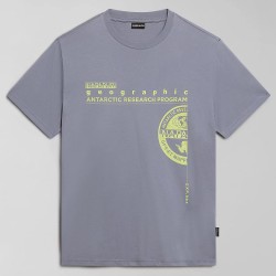 NAPAPIJRI T-SHIRT S-MANTA REGULAR FIT LOGO ΓΚΡΙ