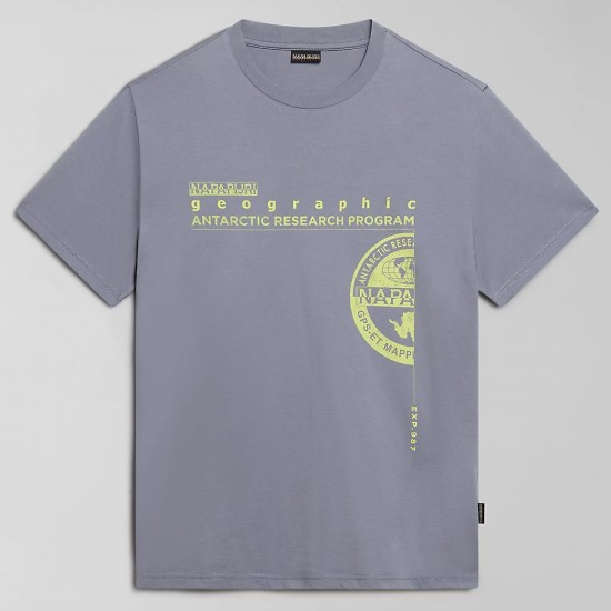 NAPAPIJRI T-SHIRT S-MANTA REGULAR FIT LOGO ΓΚΡΙ NAPAPIJRI T-SHIRT S-MANTA REGULAR FIT LOGO ΓΚΡΙ