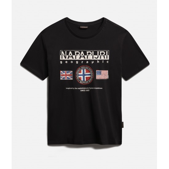 Napapijri T-Shirt TURIN μάυρο Napapijri T-Shirt TURIN μάυρο