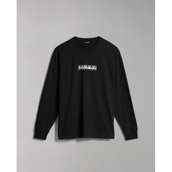 Napapijri  Μπλούζα μακρυμάνικη S BOX μαυρο