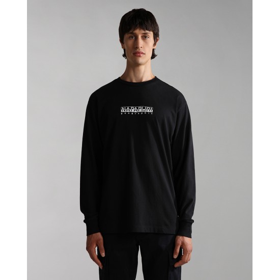 Napapijri  Μπλούζα μακρυμάνικη S BOX μαυρο