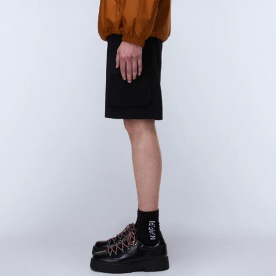 NAPAPIJRI ΒΕΡΜΟΥΔΑ N-BOX RELAXED FIT LOGO CARGO ΜΑΥΡΟ