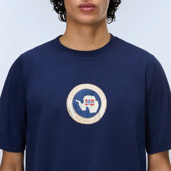 NAPAPIJRI T-SHIRT S-PHOS RELAXED FIT LOGO ΜΠΛΕ