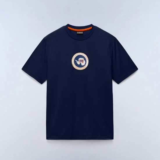 NAPAPIJRI T-SHIRT S-PHOS RELAXED FIT LOGO ΜΠΛΕ
