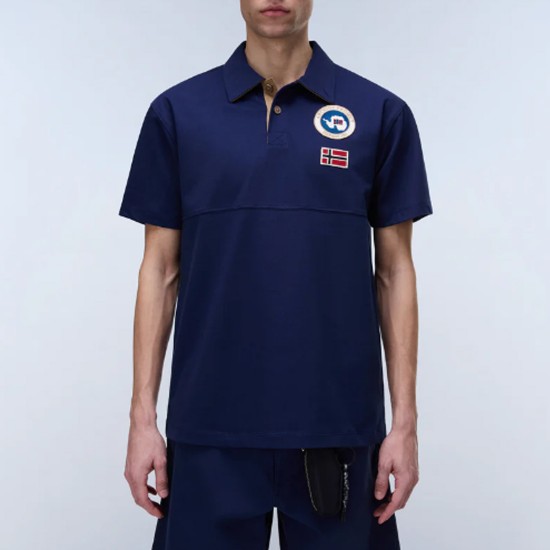 NAPAPIJRI POLO E-REFLECT RELAXED FIT LOGO ΑΝΟΙΧΤΟ ΜΠΛΕ