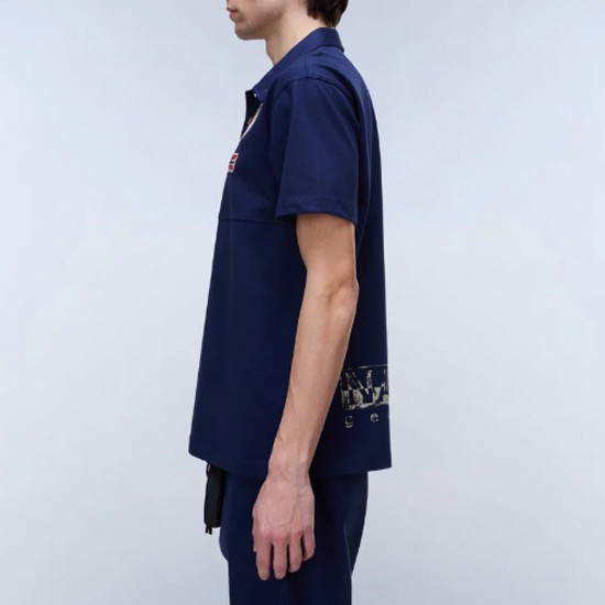 NAPAPIJRI POLO E-REFLECT RELAXED FIT LOGO ΑΝΟΙΧΤΟ ΜΠΛΕ