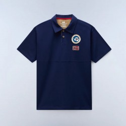 NAPAPIJRI POLO E-REFLECT RELAXED FIT LOGO ΑΝΟΙΧΤΟ ΜΠΛΕ
