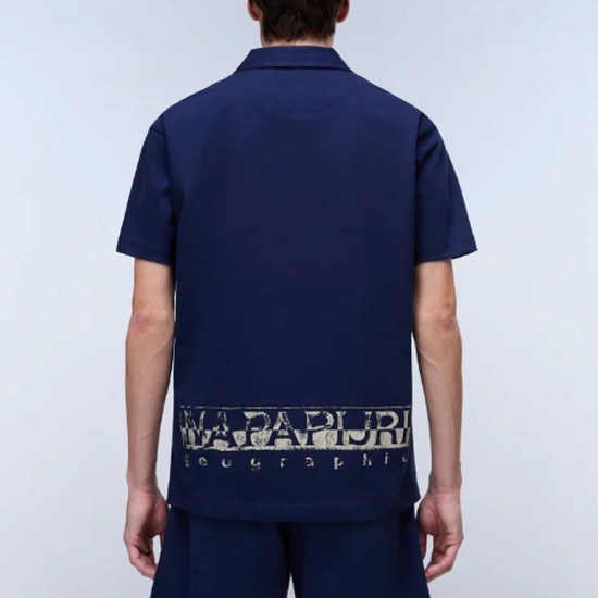 NAPAPIJRI POLO E-REFLECT RELAXED FIT LOGO ΑΝΟΙΧΤΟ ΜΠΛΕ