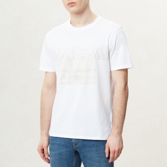 NAPAPIJRI T-SHIRT SAWY LOGO ΛΕΥΚΟ
