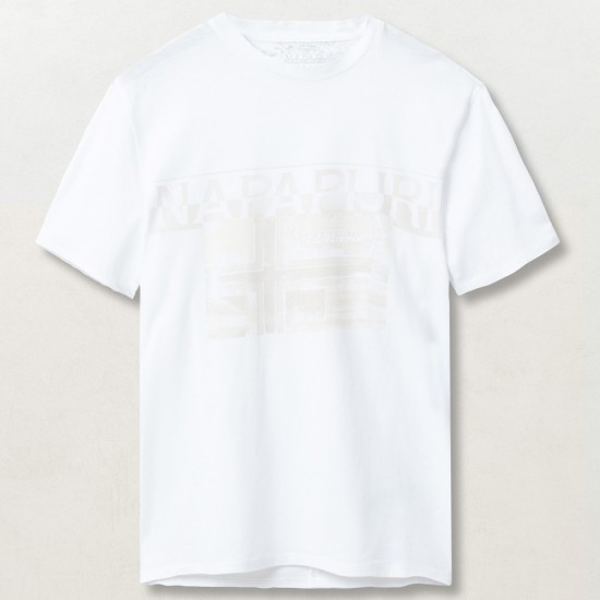 NAPAPIJRI T-SHIRT SAWY LOGO ΛΕΥΚΟ