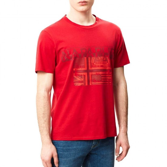 NAPAPIJRI T-SHIRT SAWY LOGO ΚΟΚΚΙΝΟ NAPAPIJRI T-SHIRT SAWY LOGO ΚΟΚΚΙΝΟ