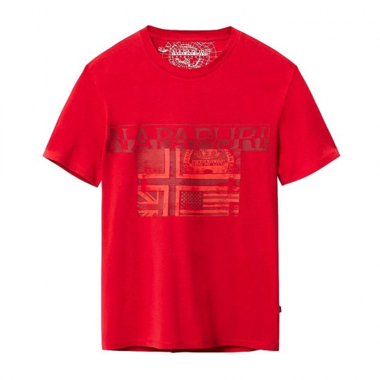 NAPAPIJRI T-SHIRT SAWY LOGO ΚΟΚΚΙΝΟ NAPAPIJRI T-SHIRT SAWY LOGO ΚΟΚΚΙΝΟ