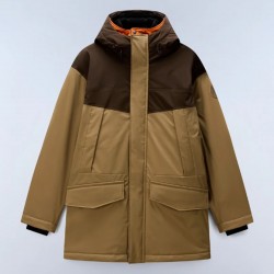NAPAPIJRI ΜΠΟΥΦΑΝ PARKA SERIE 20-22 RELAXED FIT COMFORTEMP ΜΕ ΚΟΥΚΟΥΛΑ ΚΑΦΕ-ΜΠΕΖ