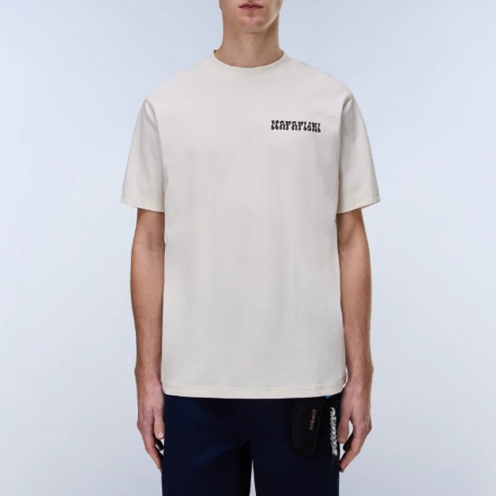 NAPAPIJRI T-SHIRT S-SOL RELAXED FIT BACK PRINT ΕΚΡΟΥ