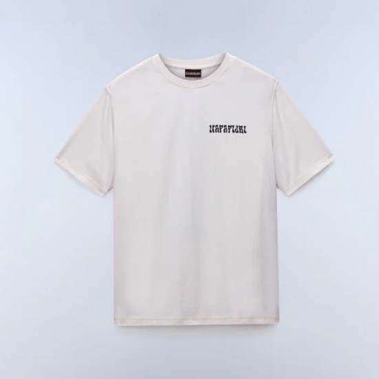 NAPAPIJRI T-SHIRT S-SOL RELAXED FIT BACK PRINT ΕΚΡΟΥ