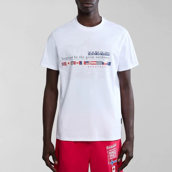 NAPAPIJRI T-SHIRT S-TURIN REGULAR FIT LOGO ΛΕΥΚΟ NAPAPIJRI T-SHIRT S-TURIN REGULAR FIT LOGO ΛΕΥΚΟ