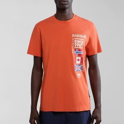NAPAPIJRI T-SHIRT S-TURIN REGULAR FIT LOGO ΠΟΡΤΟΚΑΛΙ