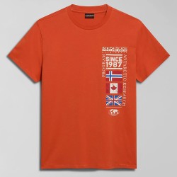 NAPAPIJRI T-SHIRT S-TURIN REGULAR FIT LOGO ΠΟΡΤΟΚΑΛΙ