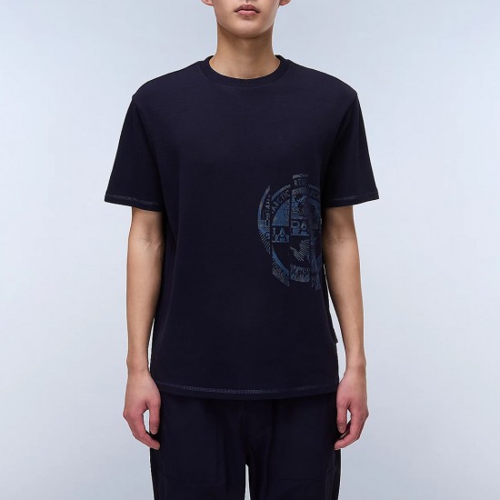 NAPAPIJRI T-SHIRT S-VANNI RELAXED FIT LOGO ΜΠΛΕ NAPAPIJRI T-SHIRT S-VANNI RELAXED FIT LOGO ΜΠΛΕ
