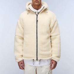 NAPAPIJRI ΖΑΚΕΤΑ FLEECE TIRES LOOSE PREMIUM FIT THERMO SHERPA ΜΕ ΚΟΥΚΟΥΛΑ ΕΚΡΟΥ