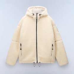 NAPAPIJRI ΖΑΚΕΤΑ FLEECE TIRES LOOSE PREMIUM FIT THERMO SHERPA ΜΕ ΚΟΥΚΟΥΛΑ ΕΚΡΟΥ