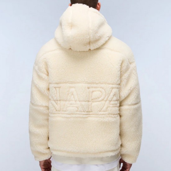NAPAPIJRI ΖΑΚΕΤΑ FLEECE TIRES LOOSE PREMIUM FIT THERMO SHERPA ΜΕ ΚΟΥΚΟΥΛΑ ΕΚΡΟΥ NAPAPIJRI ΖΑΚΕΤΑ FLEECE TIRES LOOSE PREMIUM FIT THERMO SHERPA ΜΕ ΚΟΥΚΟΥΛΑ ΕΚΡΟΥ