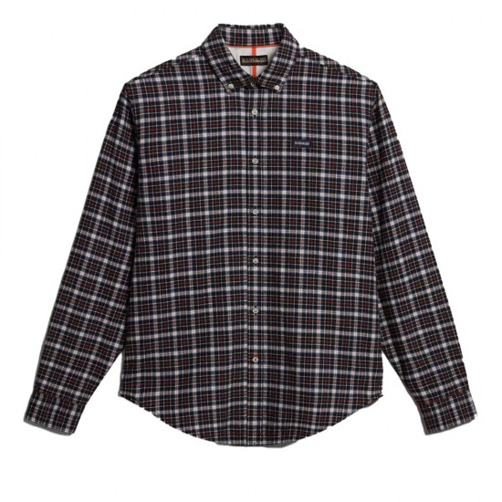 NAPAPIJRI ΠΟΥΚΑΜΙΣΟ G-TREKKING BUTTON DOWN REGULAR FIT ΚΑΡΟ ΣΚΟΥΡΟ ΜΠΛΕ