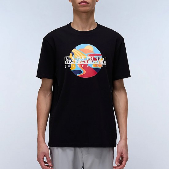 NAPAPIJRI T-SHIRT VALDOR RELAXED FIT LOGO ΜΑΥΡΟ NAPAPIJRI T-SHIRT VALDOR RELAXED FIT LOGO ΜΑΥΡΟ