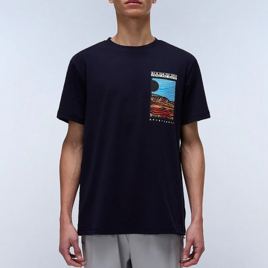 NAPAPIJRI T-SHIRT VALDOR RELAXED FIT LOGO ΜΠΛΕ NAPAPIJRI T-SHIRT VALDOR RELAXED FIT LOGO ΜΠΛΕ