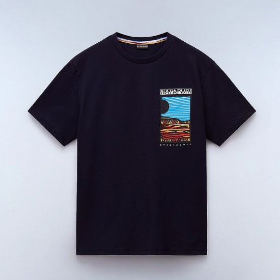 NAPAPIJRI T-SHIRT VALDOR RELAXED FIT LOGO ΜΠΛΕ NAPAPIJRI T-SHIRT VALDOR RELAXED FIT LOGO ΜΠΛΕ