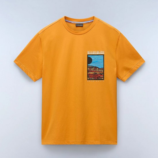 NAPAPIJRI T-SHIRT VALDOR RELAXED FIT LOGO ΠΟΡΤΟΚΑΛΙ NAPAPIJRI T-SHIRT VALDOR RELAXED FIT LOGO ΠΟΡΤΟΚΑΛΙ