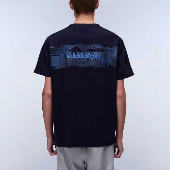 NAPAPIJRI T-SHIRT S-VANNI RELAXED FIT LOGO ΜΠΛΕ NAPAPIJRI T-SHIRT S-VANNI RELAXED FIT LOGO ΜΠΛΕ