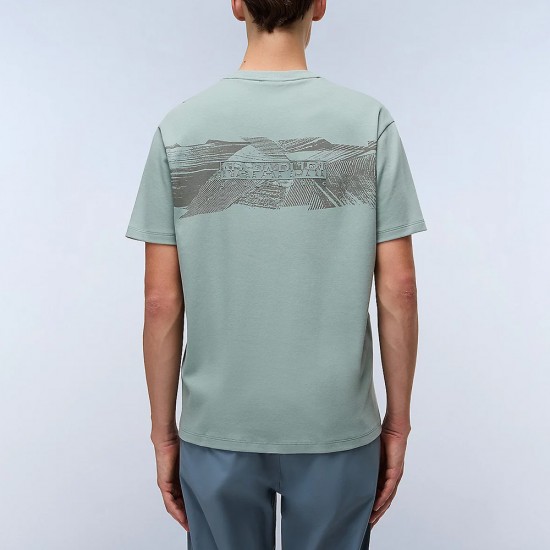 NAPAPIJRI T-SHIRT S-VANNI RELAXED FIT LOGO ΜΕΝΤΑ