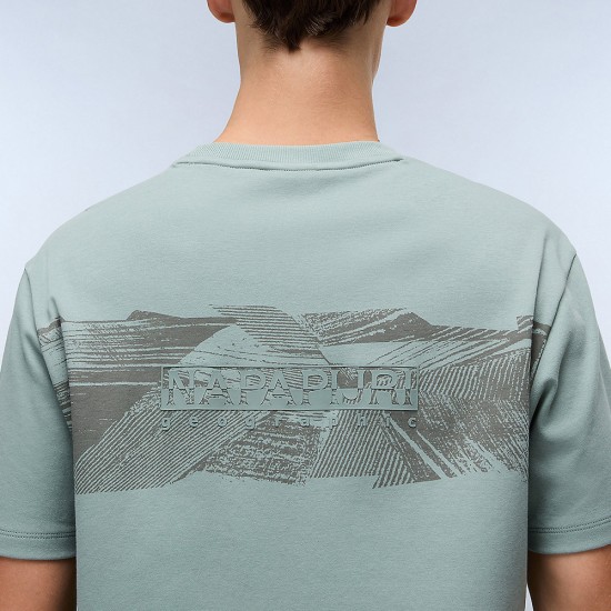 NAPAPIJRI T-SHIRT S-VANNI RELAXED FIT LOGO ΜΕΝΤΑ