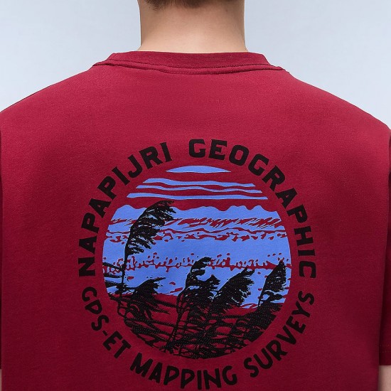NAPAPIJRI T-SHIRT S-VIGNONI BACK RELAXED FIT ΜΠΟΡΝΤΟ