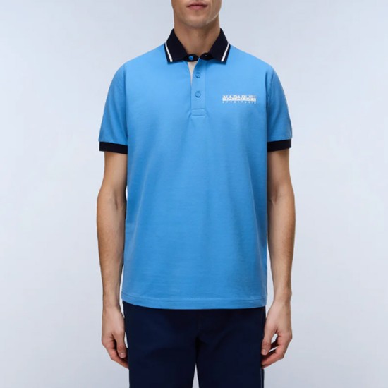 NAPAPIJRI POLO E-ZERI RELAXED FIT LOGO ΣΙΕΛ
