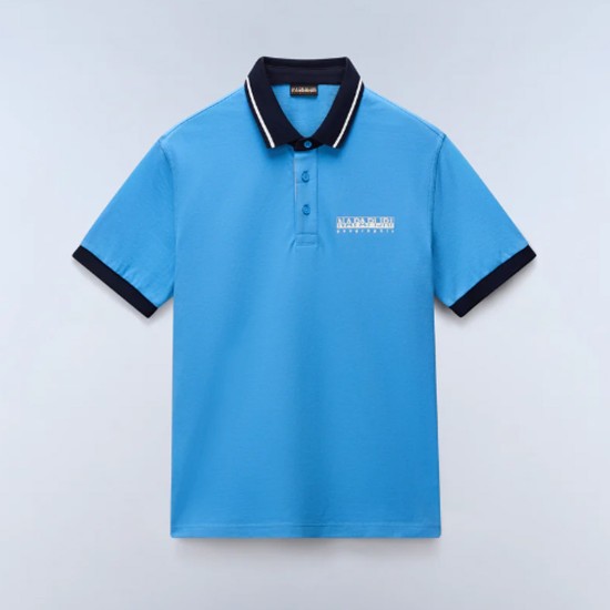 NAPAPIJRI POLO E-ZERI RELAXED FIT LOGO ΣΙΕΛ