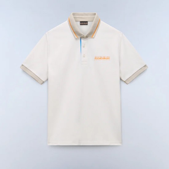 NAPAPIJRI POLO E-ZERI RELAXED FIT LOGO ΕΚΡΟΥ