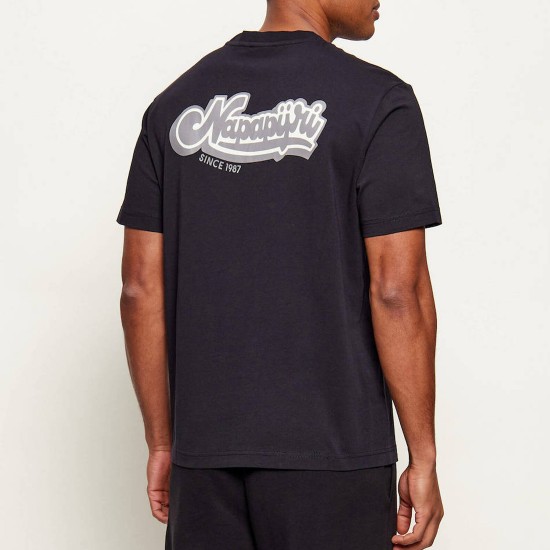 NAPAPIJRI T-SHIRT S-ZINC RELAXED FIT BACK PRINT ΜΑΥΡΟ