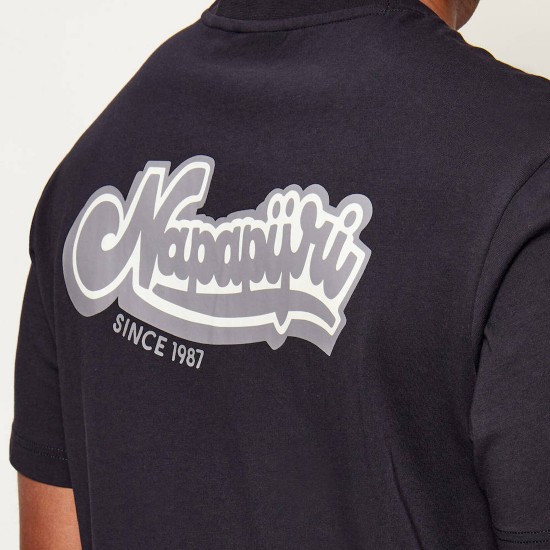 NAPAPIJRI T-SHIRT S-ZINC RELAXED FIT BACK PRINT ΜΑΥΡΟ