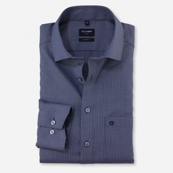 OLYMP ΠΟΥΚΑΜΙΣΟ LUXOR MODERN FIT ΜΙΚΡΟΣΧΕΔΙΟ ΜΠΛΕ