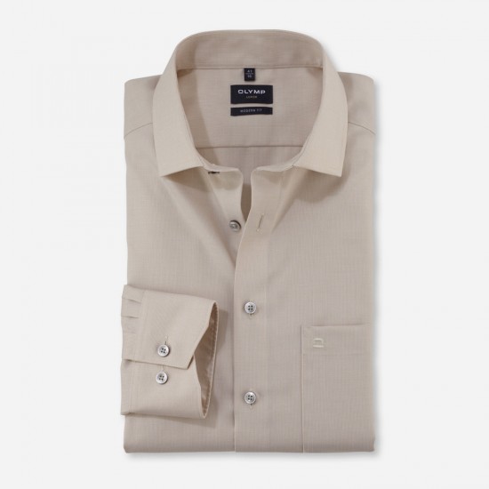 OLYMP ΠΟΥΚΑΜΙΣΟ LUXOR MODERN FIT ΜΙΚΡΟΣΧΕΔΙΟ ΜΠΕΖ