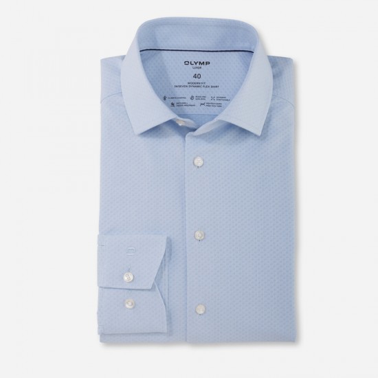 OLYMP ΠΟΥΚΑΜΙΣΟ LUXOR MODERN FIT 24/SEVEN DYNAMIC FLEX ΜΙΚΡΟΣΧΕΔΙΟ ΣΙΕΛ