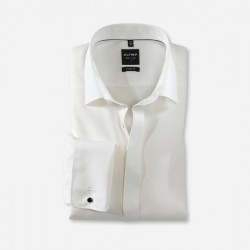 Γαμπριάτικο πουκάμισο Slim fit Luxor Soirée New York Kent OLYMP (ιβουάρ)