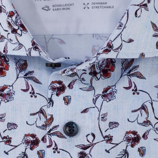 OLYMP ΠΟΥΚΑΜΙΣΟ MODERN FIT FLORAL ΠΟΛΥΧΡΩΜΟ