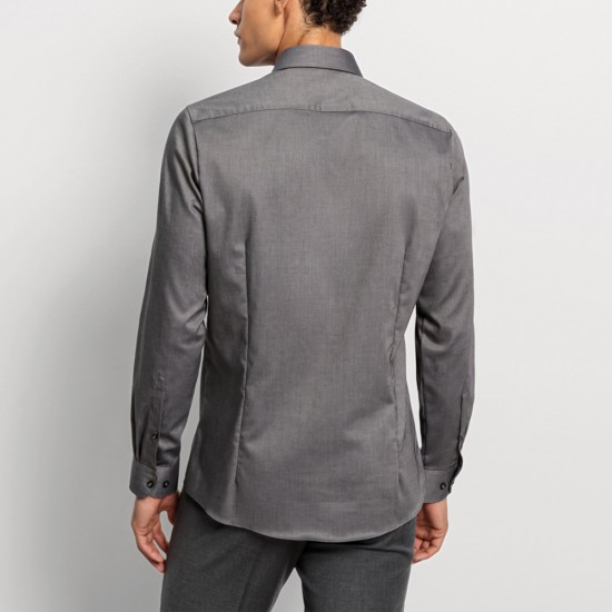 OLYMP ΠΟΥΚΑΜΙΣΟ BODY FIT EASY IRON ΜΙΚΡΟΣΧΕΔΙΟ ΓΚΡΙ