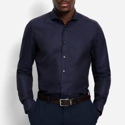 OLYMP ΠΟΥΚΑΜΙΣΟ BODY FIT CUTAWAY ΜΙΚΡΟΣΧΕΔΙΟ ΜΠΛΕ