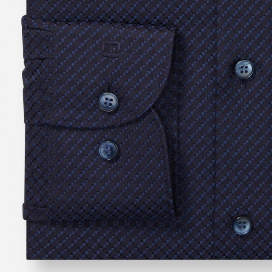 OLYMP ΠΟΥΚΑΜΙΣΟ BODY FIT CUTAWAY ΜΙΚΡΟΣΧΕΔΙΟ ΜΠΛΕ