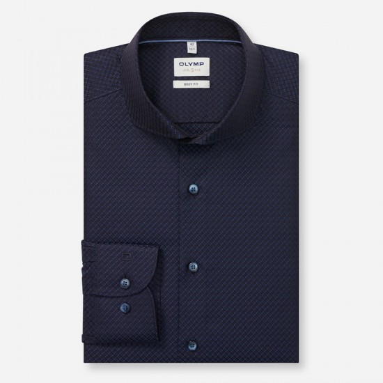 OLYMP ΠΟΥΚΑΜΙΣΟ BODY FIT CUTAWAY ΜΙΚΡΟΣΧΕΔΙΟ ΜΠΛΕ